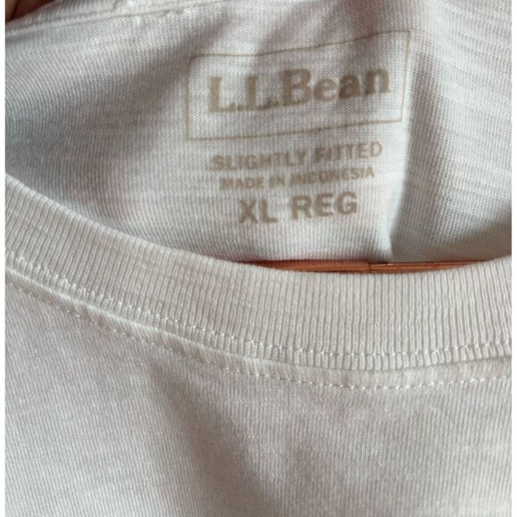 L L Bean Men Short Sleeve Round Neck Rainbow Graphic Cotton Shirt White Size XL - Picture 5 of 8